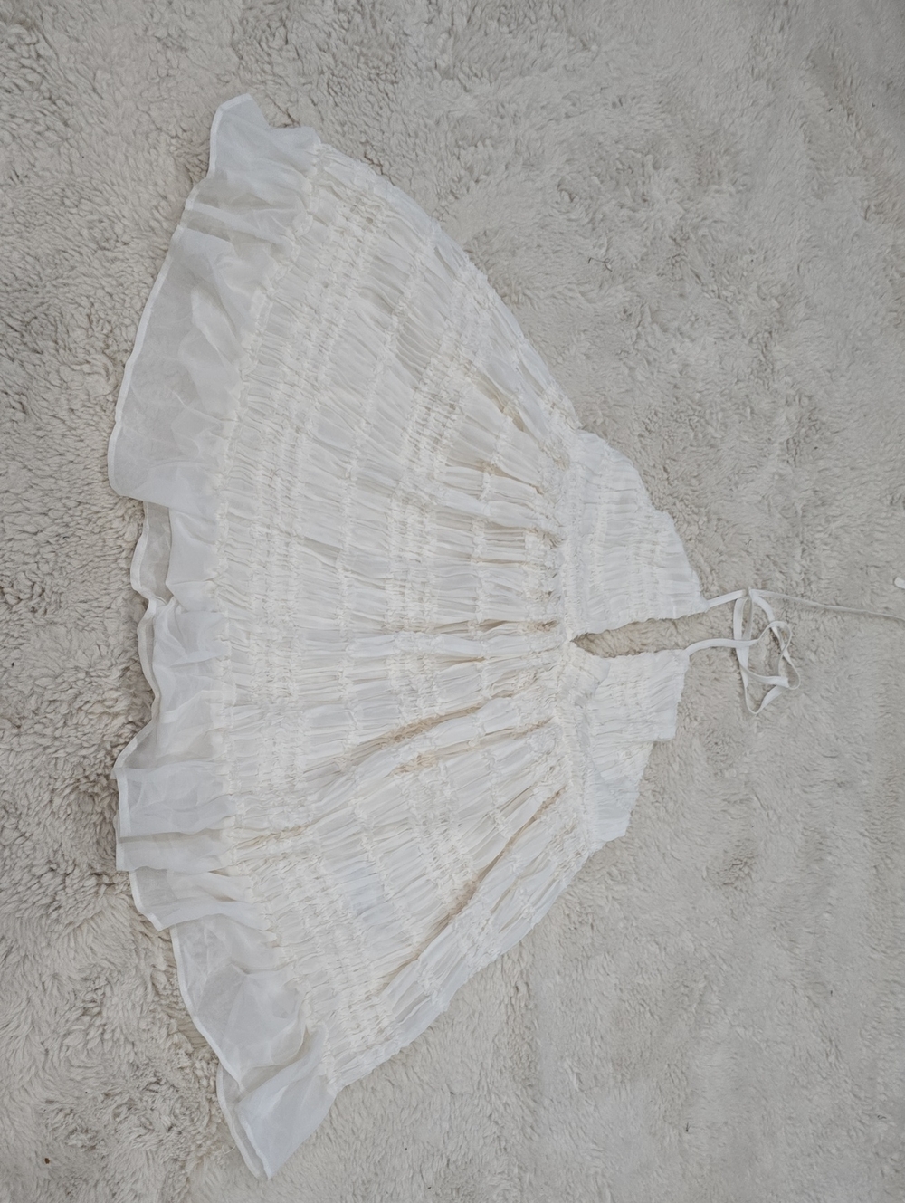 Kimchi Blue White Halter Smocked Circle Top